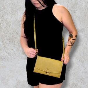 Chartreuse crossbody clutch wallet purse